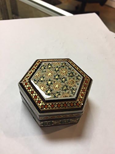 SUPERB PERSIAN ORIENTAL INLAID TRINKET BOX WOOD BRASS HAND MADE GIFT