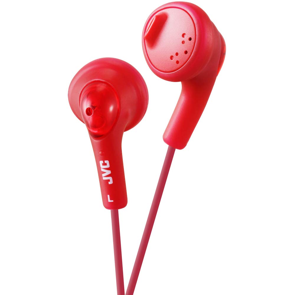 JVC Gumy In-Ear Wired Headphones Earphones Compatible with iPod, iPhone, Samsung - Red