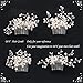 BriLove Wedding Bridal Hair Comb Accessories with Ivory Color Simulated Pearl Crystal Floral DIY Handmade Bendable Filigree Bead for Women Clear Silver Tone.