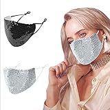 Fashion Sequin Face Mask Adjustable with Ear Cord