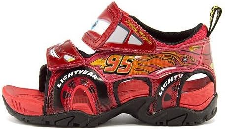 Amazon ディズニー Disney 女の子 男の子 キッズ 子供靴 運動靴 通学靴 カーズ スポーツ サンダル 歩きやすい ダブルベルト 撥水 防滑 カジュアル デイリー レジャー アウトドア C1195 レッド 19 0cm Disney ディズニー サンダル