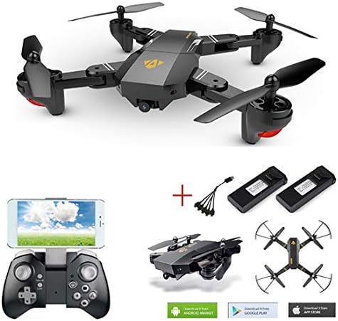 Quadcopter Drone with Camera Live Video WiFi FPV Quadcopter with 120° Wide-Angle 1080P HD Camera Foldable Drone RTF