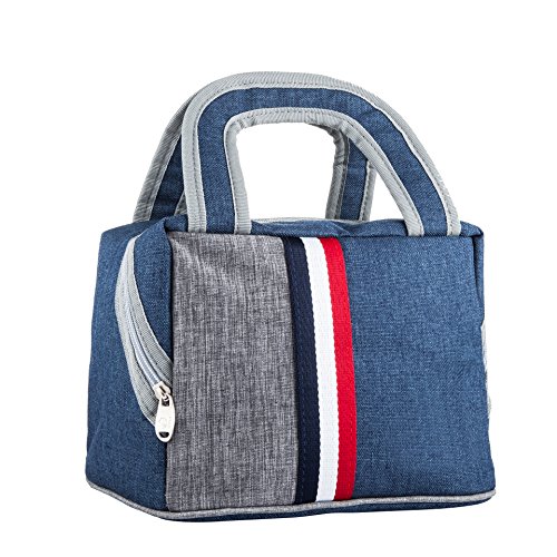 Lunch Bag Cooler Bag Lunch Tote Bag Reusable Zip Closure Handbag Back Pocket Insulated Bag Lunch Organizer Holder Container Lunch Bags Lunch Boxes Lunch Tote