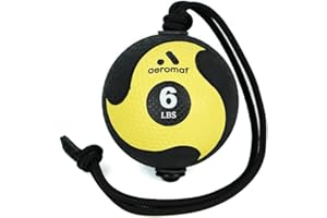 AEROMAT Elite Power Rope Medicine Ball for Core Strength/Rotational Movements Training - Weights Color-Coded