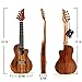 Deviser Concert Ukulele 23inch Cutaway Thin Body Travel Ukelele kit Solid KOA Top KOA Back & Side Carbon nylon Strings With Gig Bag & Tuner & Strap & Polishing Cloth …