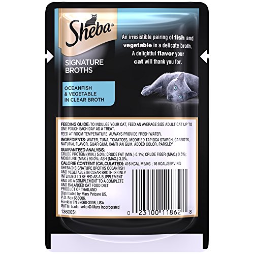 Sheba Signature Broths Oceanfish And Vegetable In Clear Broth Wet Cat Food (24 Count) - Thumbnail 3