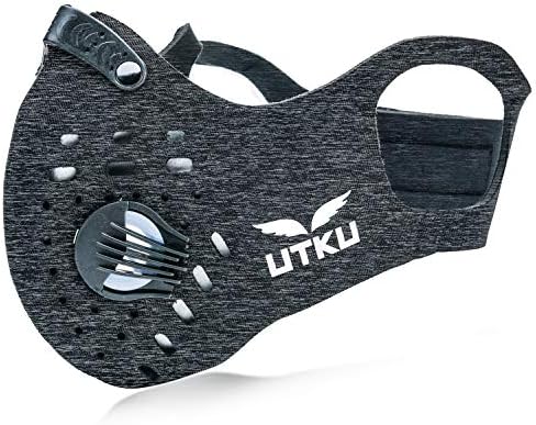 Dust Mask by UTKU | Washable and Reusable Neoprene Mask with 6 Activated Carbon N99 Filters for Outdoor Activities | Face Mask for Woodworking Mowing Running Cycling Winter Sports