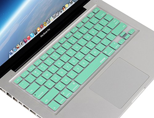 English Letter US Layout Silicone Keyboard Cover Skin for Macbook Air 13 & Macbook Pro 13 15 17 with or Without Retina Display(Mint Green)