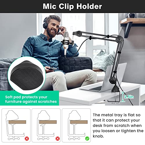 Boom Arm, Aliavos Mic Arm Desk Mount for Blue Yeti with Shock Mount