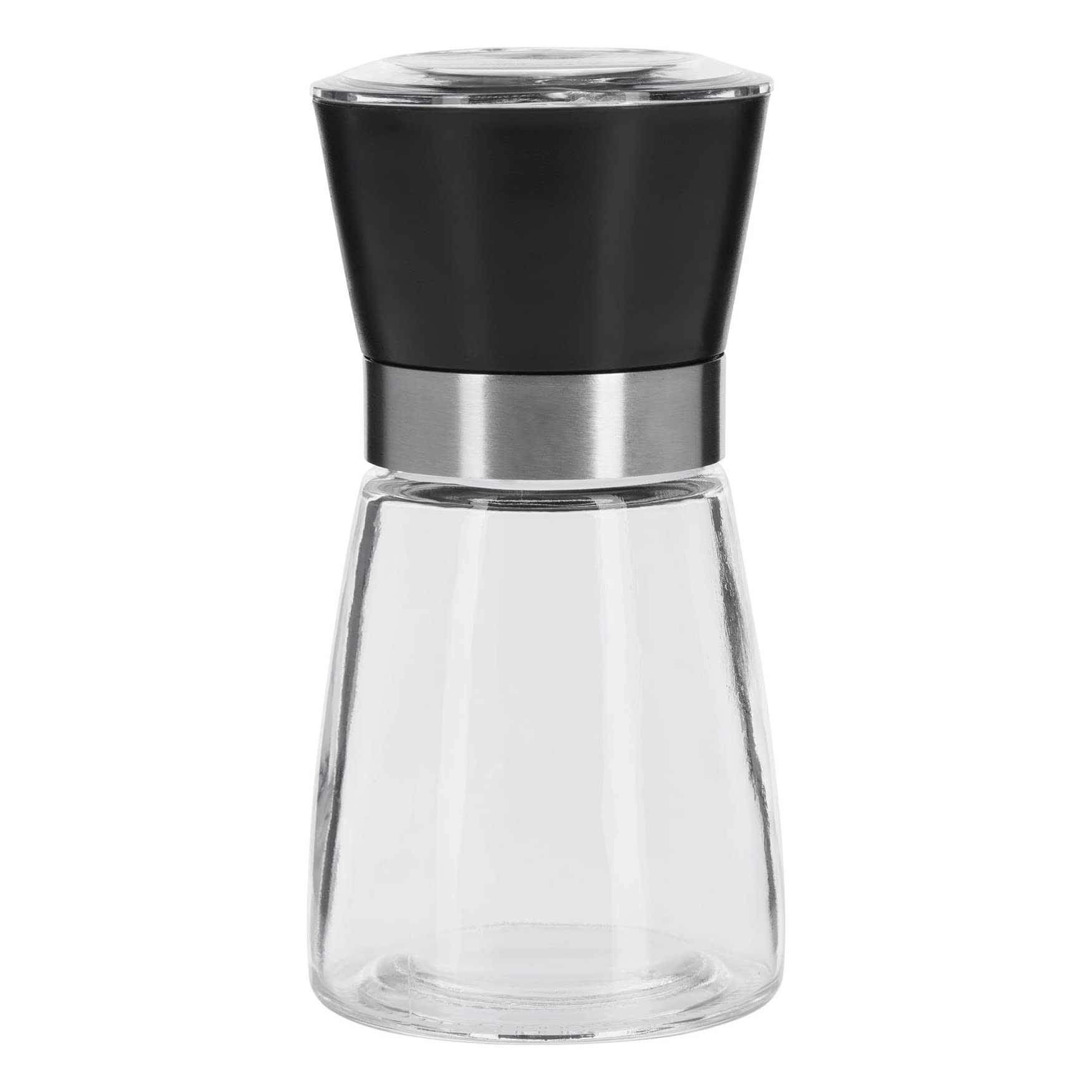 Westmark Spice Mill, With Ceramic Grinder, Adjustable Grind Size, Glass/Plastic, Black/Silver/Transparent, 63542260