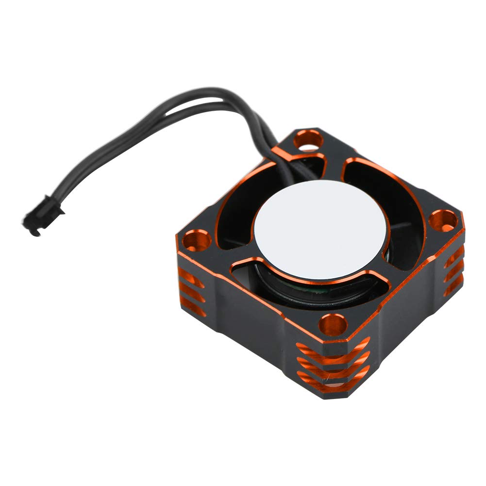 VGEBY RC Electric Motor Cooling fan, Aluminum 32000RPM Electronic Speed Controller Strong Metal Fan Heat Dissipation 25x25MM(black orange) Model Toy