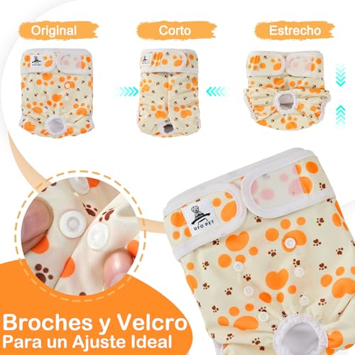 UFO PET Washable Female Dog Diapers S (3 Pieces), Reusable and Highly Absorbent Female Dog Diapers, Female Dog Diaper with Adjustable Buttons