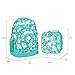Reinforced Water Resistant School Backpack and Insulated Lunch Bag Set - Teal Floral Motif