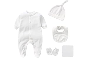 CHAMIE Newborn Boy Girl Clothes Sets Cotton Long Sleeve Romper Jumpsuits Unisex Outfits With Baby Mittens Hats Gloves