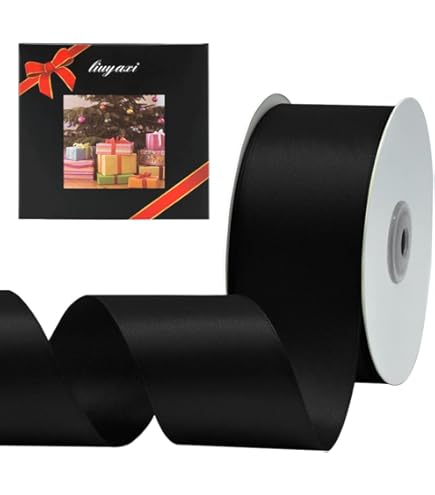 Offray Black Grosgrain Ribbon - 2-1/4 Inch X 9 Feet Craft Ribbon (2 Pack)
