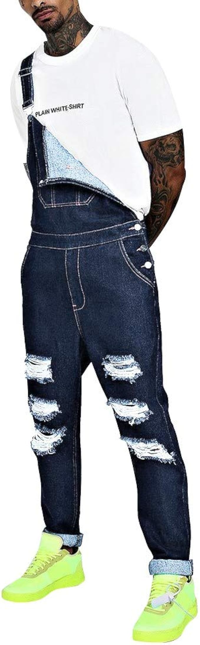 plain white overalls