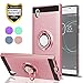 Sony Xperia L1 Case with HD Phone Screen Protector,Ymhxcy 360 Degree Rotating Ring & Magnetic Bracket Dual Layer Shock Bumper Cover for Sony Xperia L1 2017 (5.5