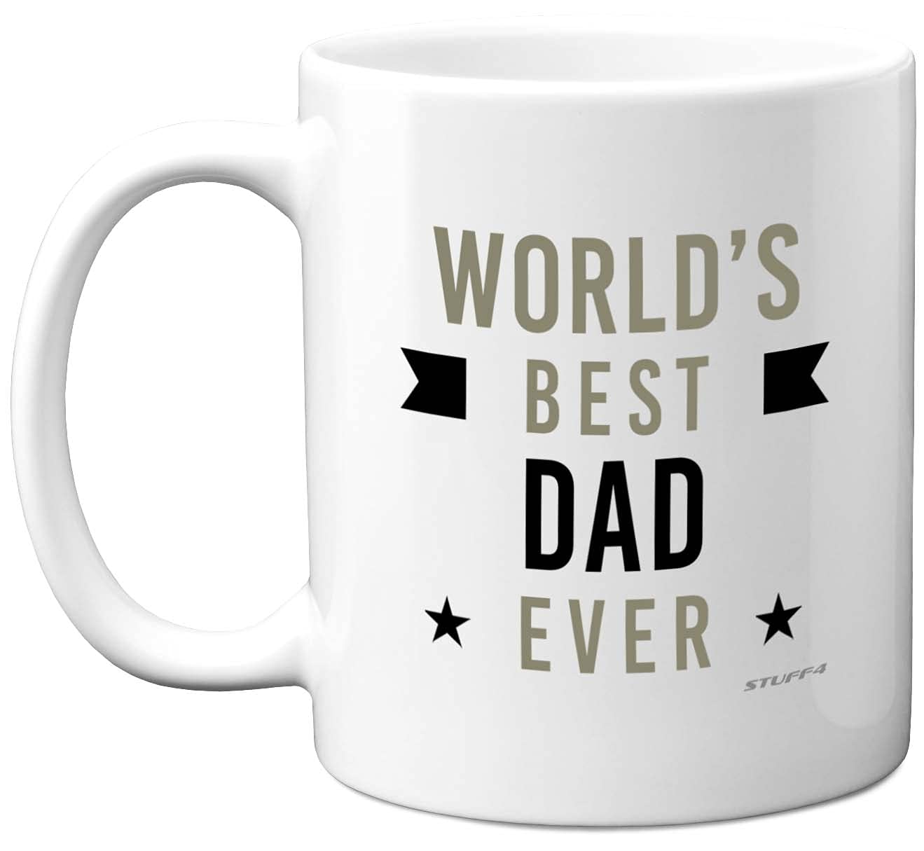 Best Dad Mug - World's Best Dad Ever - Gifts from Son Daughter, Father's Day Gifts Coffee Mug for Perfect Christmas, Fathers Day, Birthday Gift, 11oz Ceramic Dishwasher Safe