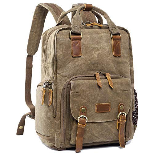 waxed canvas camera backpack