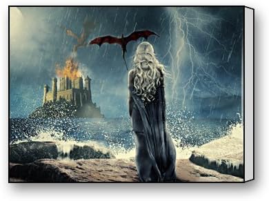 Custom Modern Giclee Canvas Print Game Of Thrones Wall Art Black and White Art Canvas Print 12" x 16" Inch Canvas Oil Painting Wall Art Home Office Decor Artwork