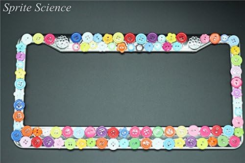 Xseries Auto8482; Sparkle Bling License Plate Frame Plate Cover With 2 Free Shiny Screws And Caps (Pastoral-Colorful Button)
