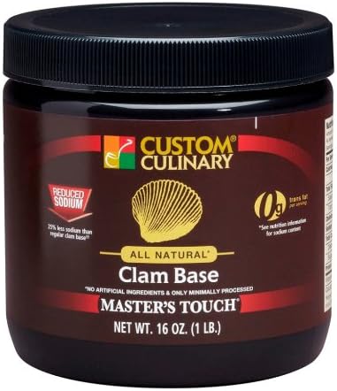 Custom Culinary Master's Touch All Natural, Gluten Free Reduced Sodium Base, Clam, 1 Pound