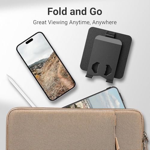 Euqvunn Desk Phone Holder [360° Click Rotation], Adjustable Height Multi-Angle Phone Holder, Foldable Phone Desk, Universal for All Phones and Tablets Phone Holder