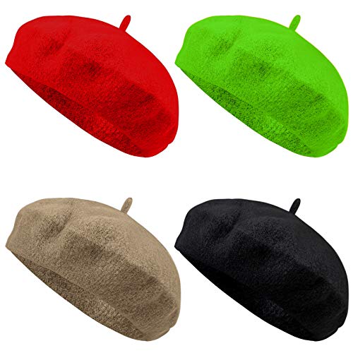 URATOT 4 Pieces Beret Hat 
