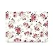 13 Macbook Air Case, GMYLE Hard Case Print Frosted for MacBook Air 13 inch (Model: A1369 and A1466) - White Floral Rose Pattern Rubber Coated Hard Shell Case Cover