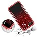 Dexnor Compatible with iPhone 6 Plus/ 6S Plus/ 7 Plus/ 8 Plus Case Floating Glitter Bling Moving Liquid Quicksand Hard Cover Clear Thickened Dual Layer Full Protection Bumper for Girls/ Women - Red