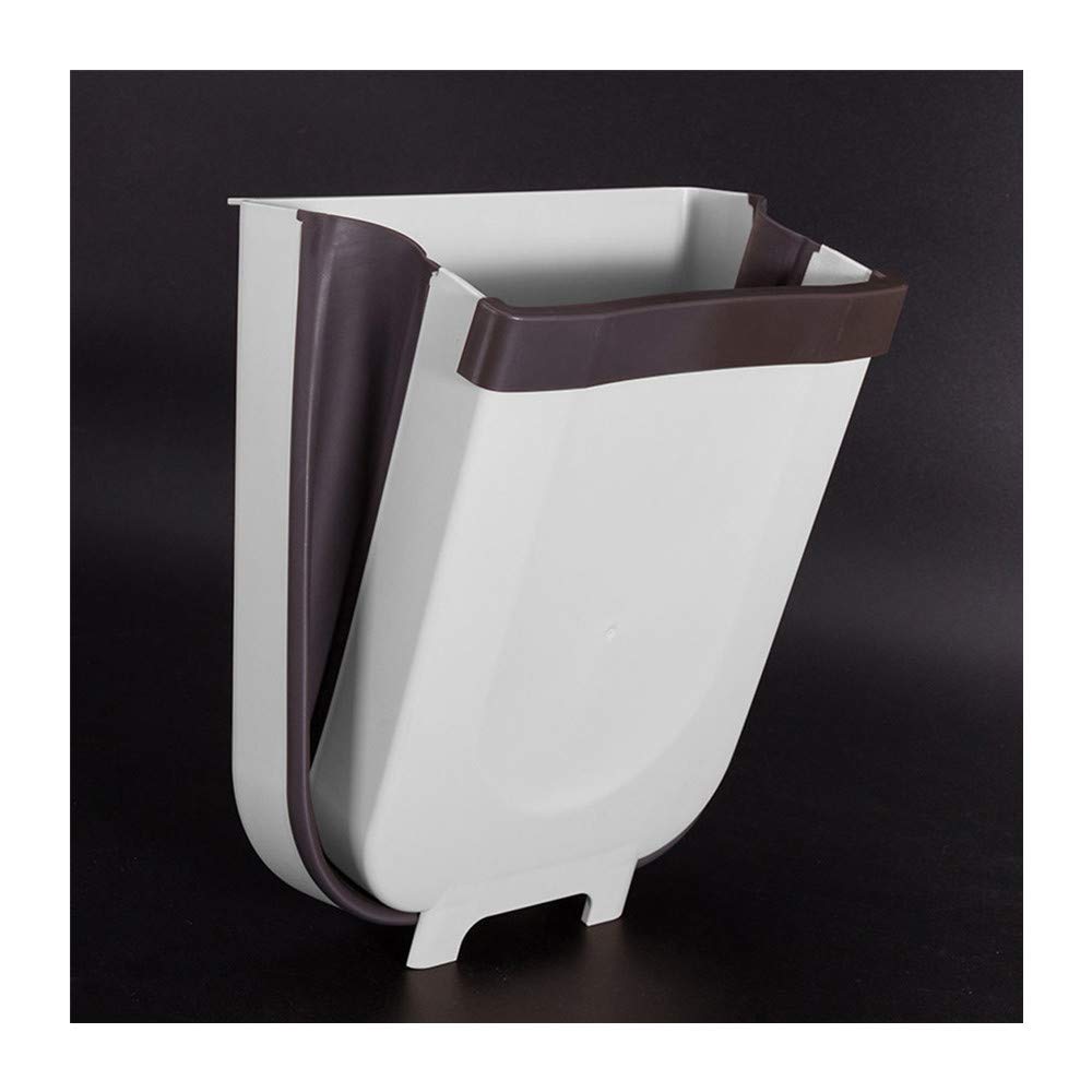 DZTZ Wall Mounted Folding Waste Bin,Hanging Trash Can, Bathroom Kitchen