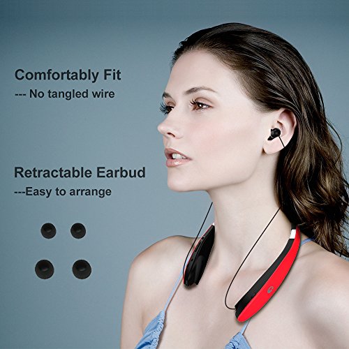 Bluetooth Headset, Bluetooth Headphones SX991-LBell Wireless Neckband Design with Foldable Retractable Headset for X/ 8/7 Plus Samsung Galaxy S8 Note 8 and Other Bluetooth Enabled Devices - Thumbnail 5