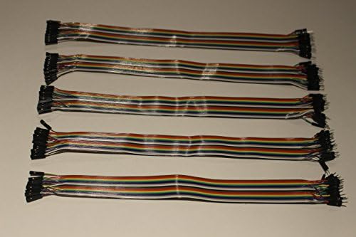 Rainbow 20-wire Dupont Cable Male to Female Jumper Wire 30CM for Arduino Breadboard - Pack of 5