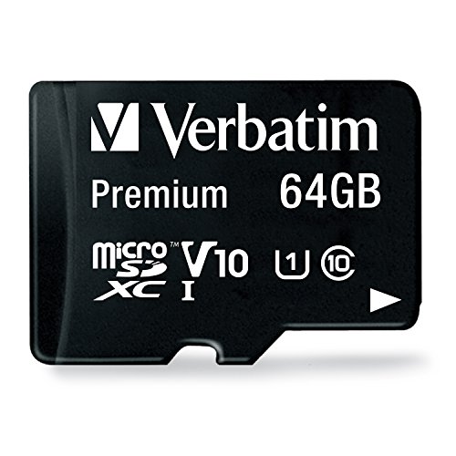 Verbatim 64GB Premium microSDXC Memory Card with Adapter, UHS-I V10 U1 Class 10
