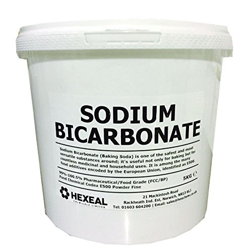 Hexeal SODIUM BICARBONATE of Soda 5KG BUCKET 100 BP/Food Grade Bath, Baking, Cleaning