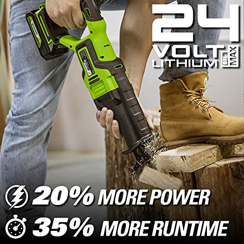 Greenworks GD24RS Akku Säbelsäge mit bürstenlosem Motor, 2700spm, 28 mm Hublänge, OHNE 24V Akku & Ladegerät, 3 Jahre… – Bild 4