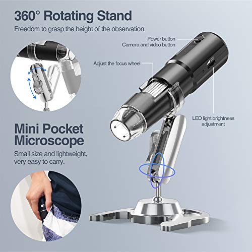 Wireless Digital Microscope,YINAMA 50X1000X Magnification Handheld