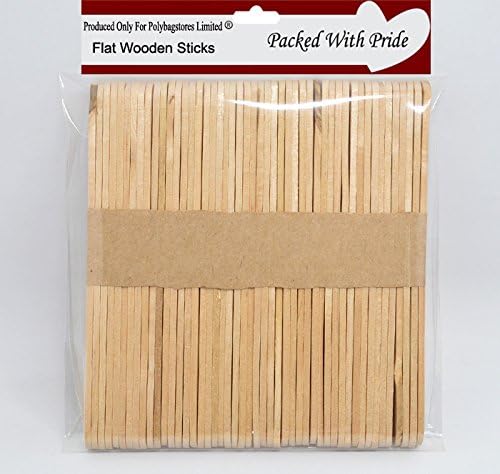 50 PLAIN WOODEN STANDARD LOLLY STICKS by Woodandtots