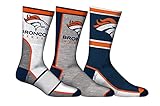 NFL Men's Denver Broncos 3-Pack Sport Crew Socks