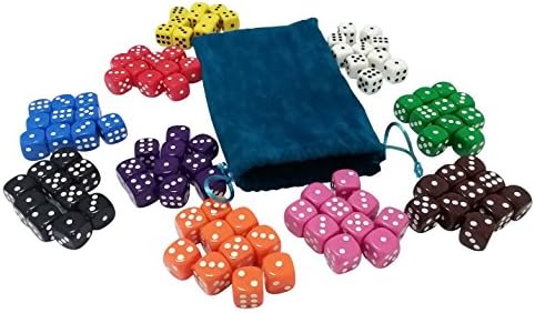 Visual Elite 100 Solid Colored Dice Set (Deep-Sea Corals Collection) with Dice Bag