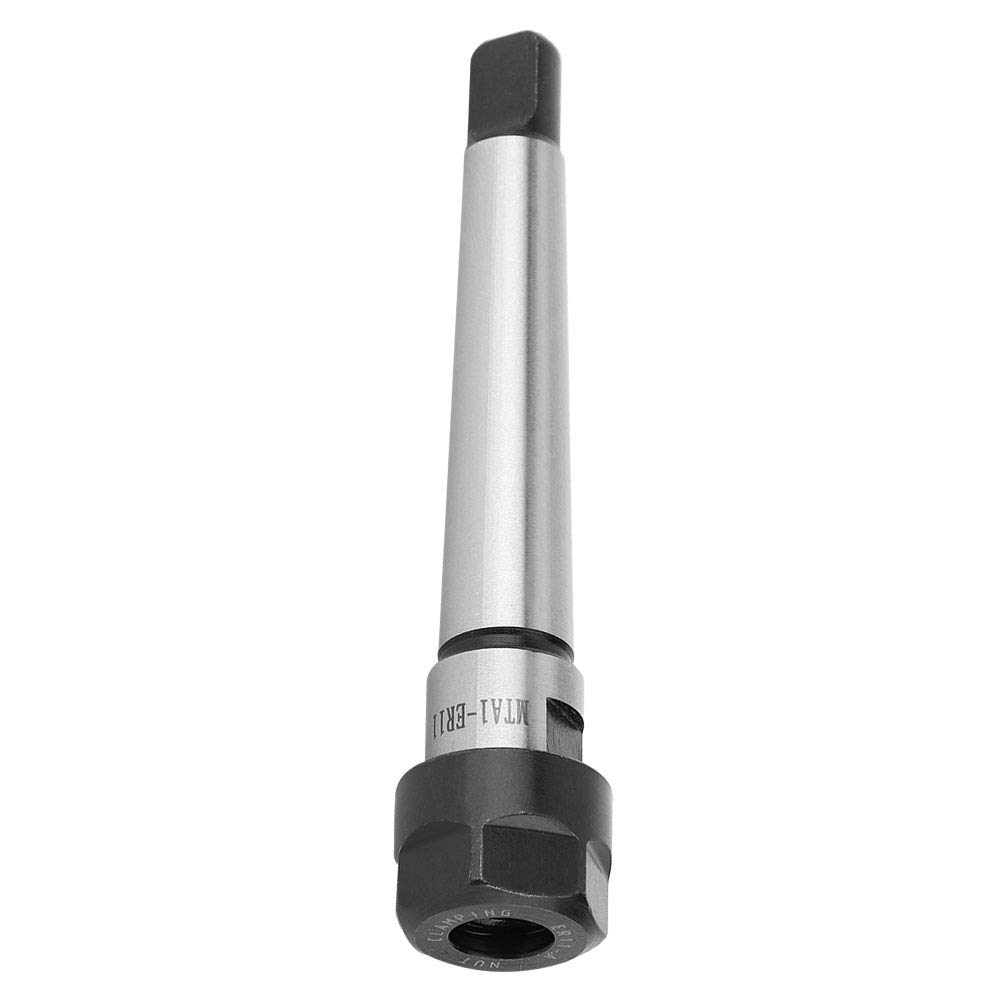 ER11 Collet Chuck Holder with Morse Taper Shank 0.0005 InchCarbon Steel Construction Straight Long Shank DIN6499B Standard Rugged (MTA1-ER11)