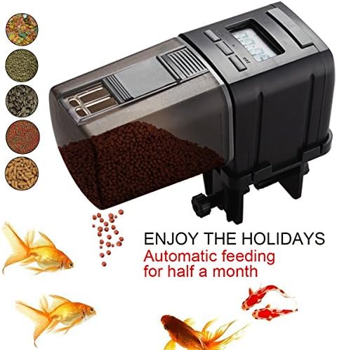 KUDES Automatic Fish Feeder, Intelligent Battery Operated Fish Turtle Feeder for Aquarium Fish Tank