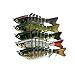 Apusale Fishing Bass Lure Multi Jointed Lifelike Trout Swimbait Hard Crankbait Treble Hooks