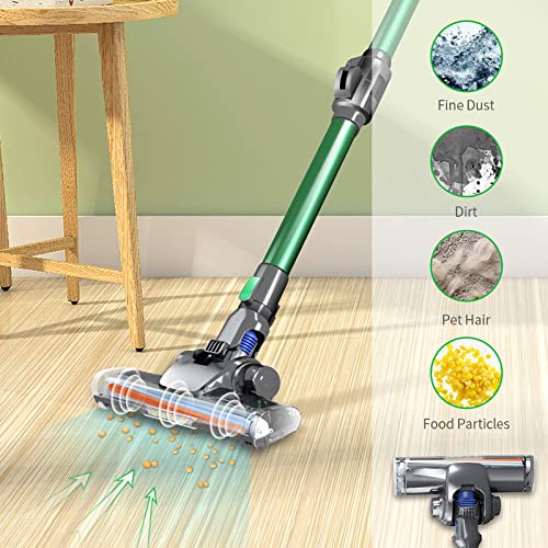 V12 Cordless Stick Vacuum Cleaner, with LED Light,Foldable and Lightweight Vacuum Cleaner for