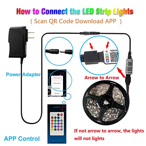 image for LiyuanQ LED Strip Lights, Share Control with APP 16.4ft/5m Plug in RGB