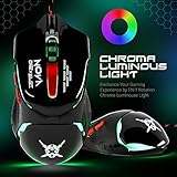 ONEXELOT Gaming Mouse Wired LED Optical,6 Buttons with 800/1400/1800/2400 DPI for Pc/Mac/Notebook(7 Colors Breath LED Backlight )(Black) mod NOVA