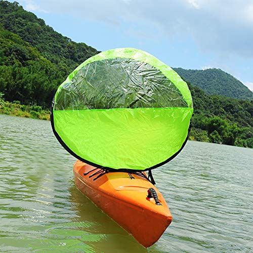 RENHAIGY Tandem Clear Kayak Wind Sail Kit Downwind Paddle Popup Board