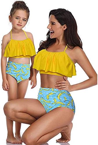 Huayao Girls Swimsuit Two Pieces Bikini Set Ruffle Falbala Swimwear Bathing Suits