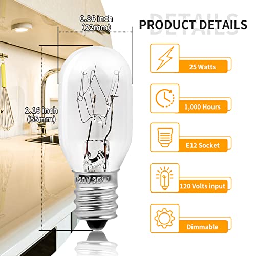 UNILAMP Salt Lamp Bulbs, Dimmable Brightness Light Bulbs, 25 Watt E12