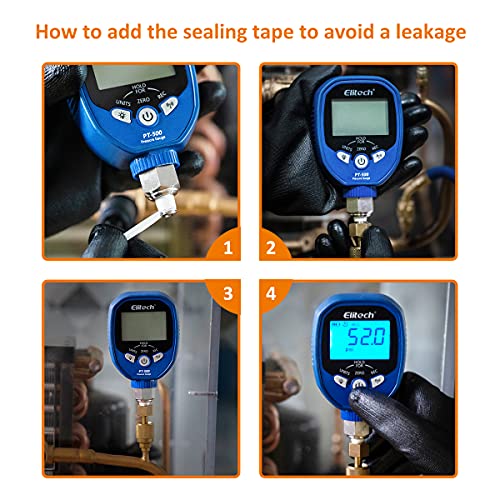 Elitech Digital AC Gauge Set HVAC Gauges APP Monitoring with